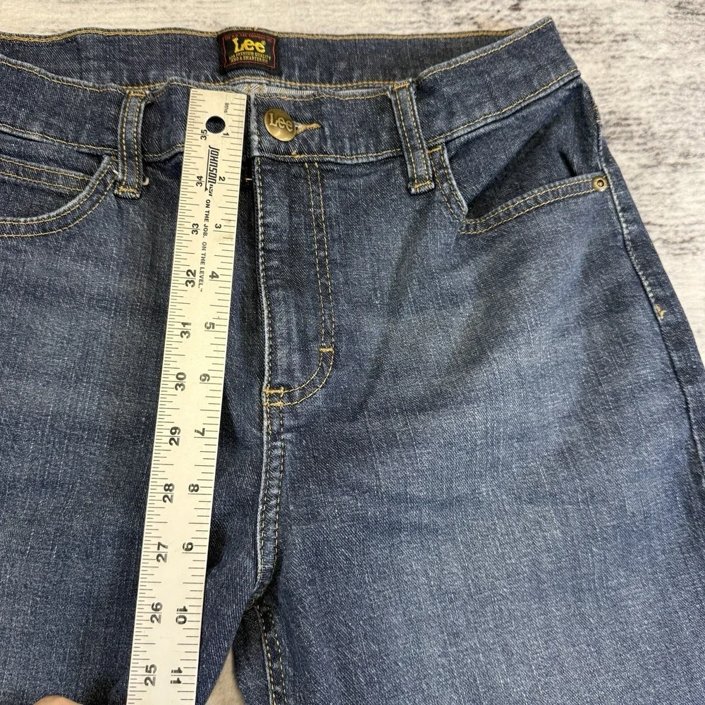 Lee Women's Legendary Flare‎ Leg Mid Rise Jeans Dark Wash Sz 10M Western Cowgirl